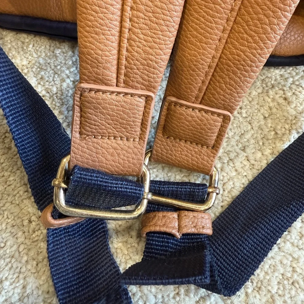 Tommy Bahama Navy and Brown Men's Backpack